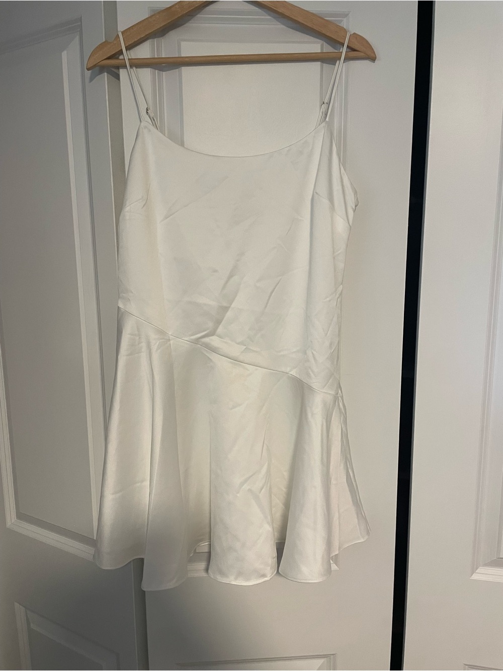 Abercrombie Women’s White Satin Spaghetti mini dress